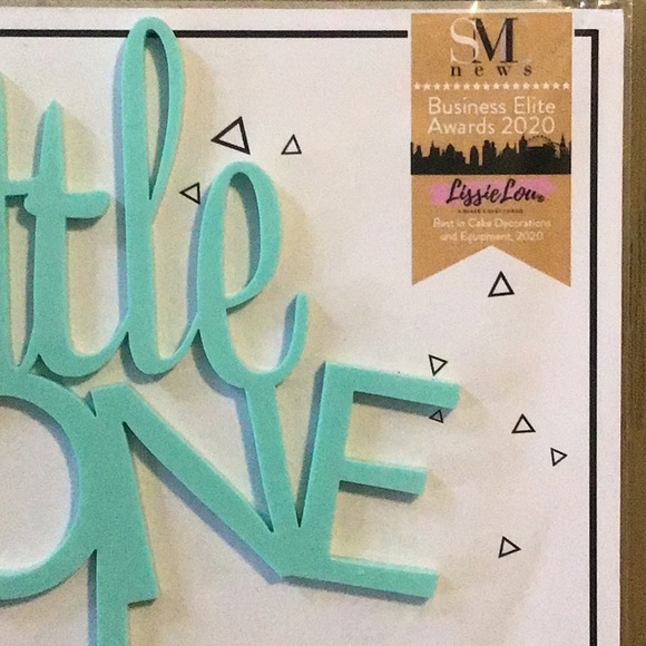 LissieLou Little One Baby Shower Cake Topper Premium 3mm Acrylic Mint Green NEW - Picture 3 of 4